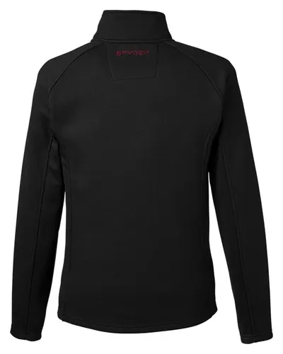 Spyder Spyder Men's Constant Full-Zip Sweater Fleece Jacket in Black/ Red, back view