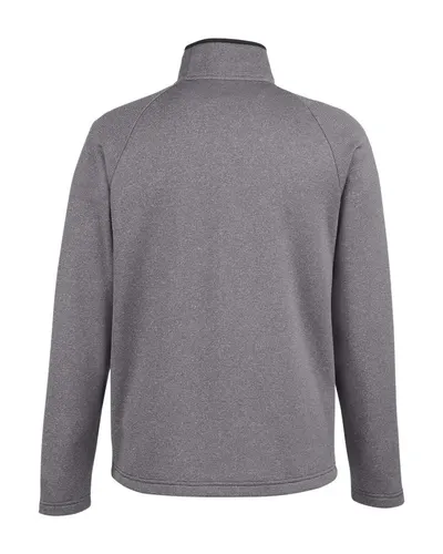 CORE365 CORE365 Men's Venture Heathered Stripe Full-Zip Jacket in Black/ White, back view