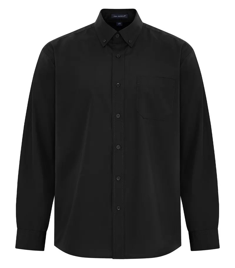 Coal Harbour® COAL HARBOUR® EVERYDAY EASY CARE LONG SLEEVE WOVEN SHIRT — Black