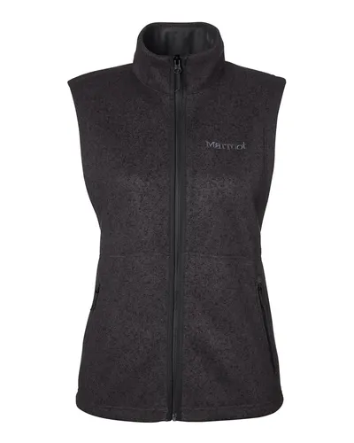 Marmot Marmot Women's Drop Line Fleece Vest in Black Heather, front view