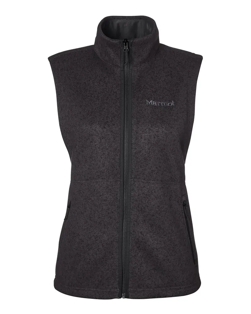 Marmot Marmot Women's Drop Line Fleece Vest — Black Heather