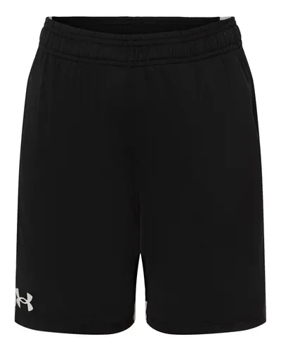 Under Armour Under Armour Youth Tech™ Vent Athletic Shorts in Black/ White, front view