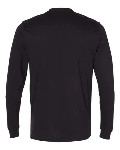 Next Level Next Level Unisex Sueded Long Sleeve Tee in Black, back view