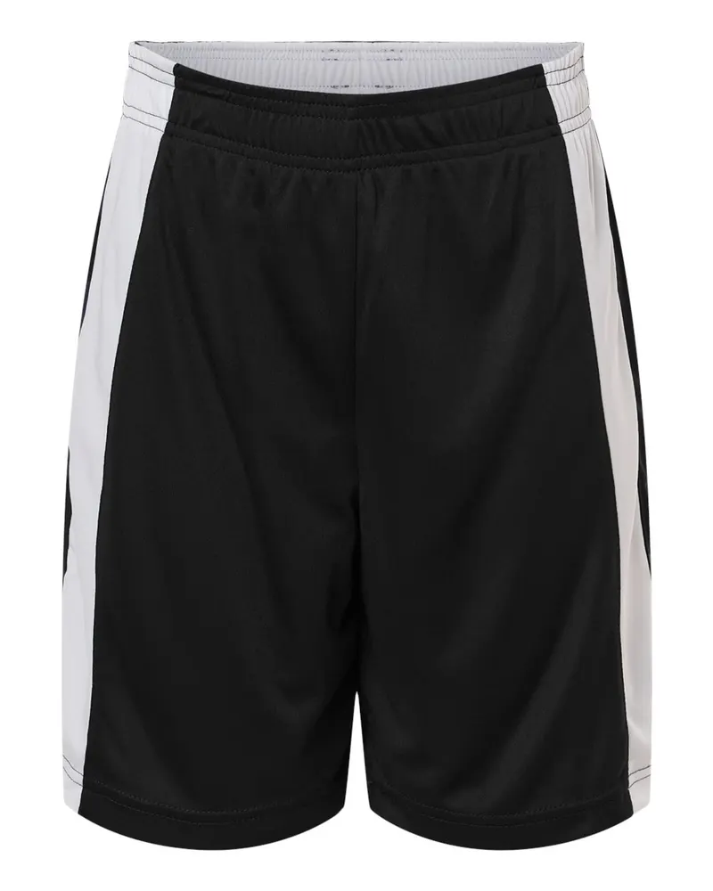 Team 365 Team 365 Youth Zone Performance Reversible Shorts — Black/ White