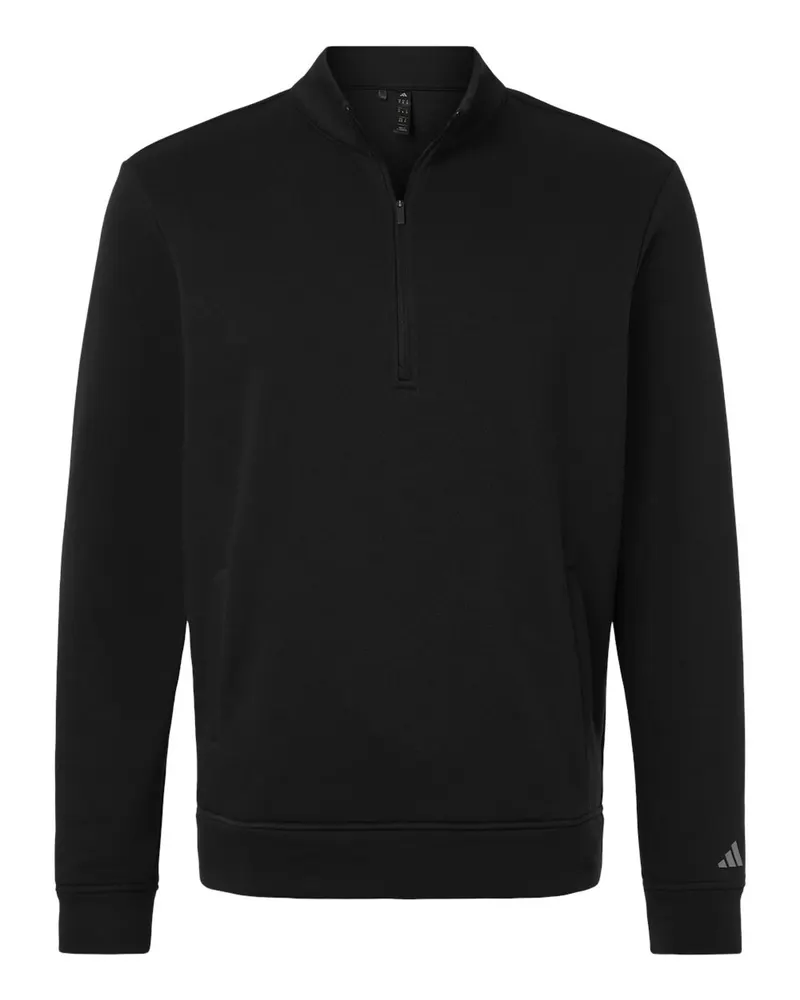 Adidas Adidas Men's Elevated Fleece Quarter-Zip Pullover — Black