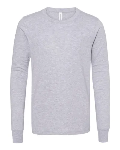 BELLA + CANVAS BELLA + CANVAS Youth Heather CVC Long Sleeve Tee in Athletic Heather, front view