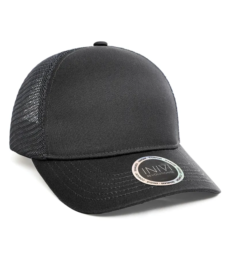 INIVI INIVI TENFOUR 2 PANEL TRUCKER CAP — Black/Black