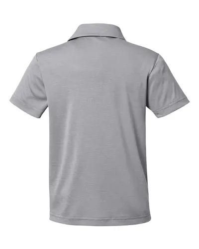 Team 365 Team 365 Youth Zone Sonic Heather Performance Polo in Athletic Heather, back view