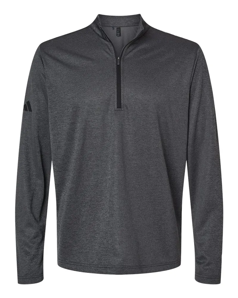 Adidas Adidas Men's Space Dyed Quarter-Zip Pullover — Black Melange
