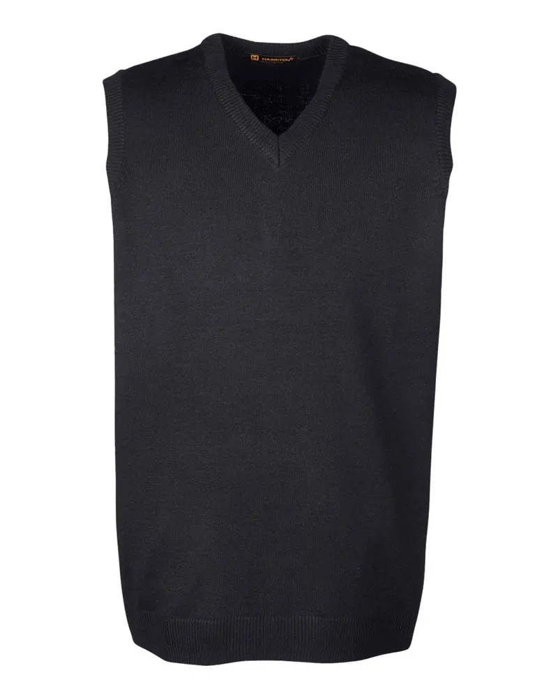 Harriton Harriton Men's Pilbloc™ V-Neck Sweater Vest — Black
