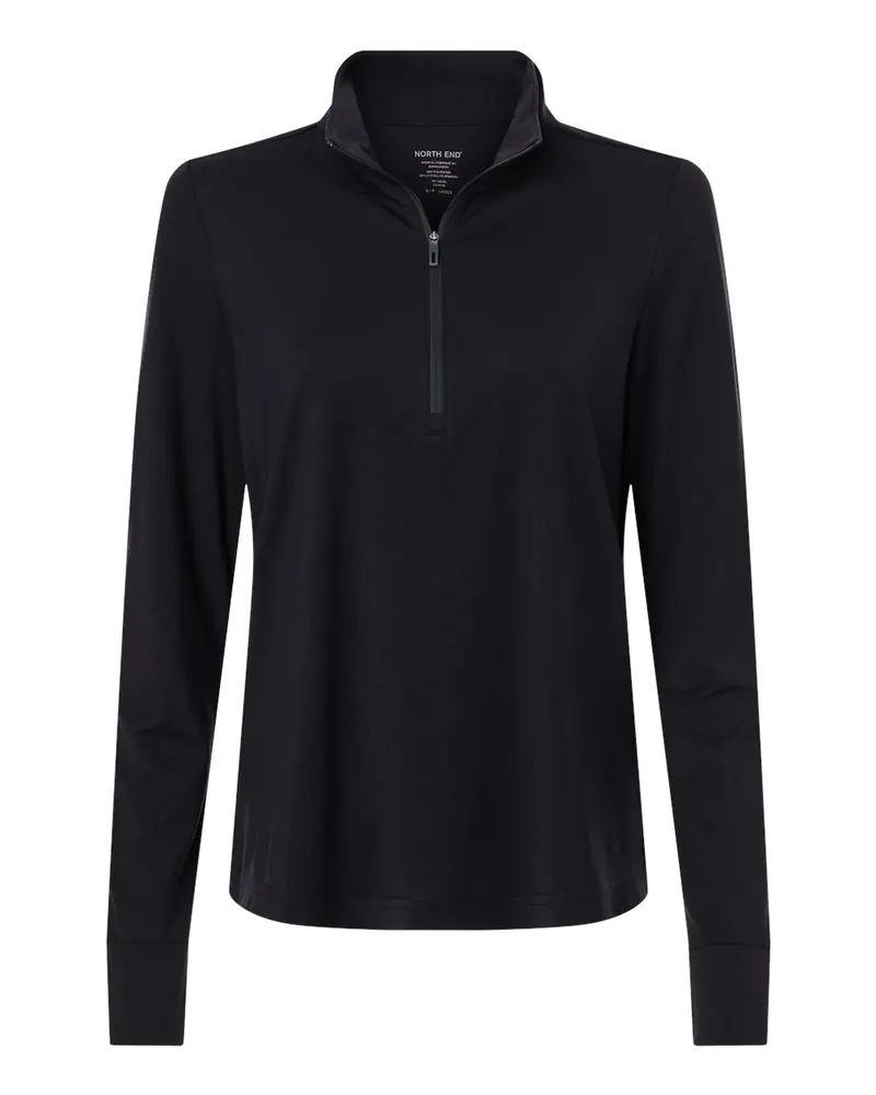 North End North End Women's JAQ Stretch Performance Quarter-Zip — Black/ Carbon