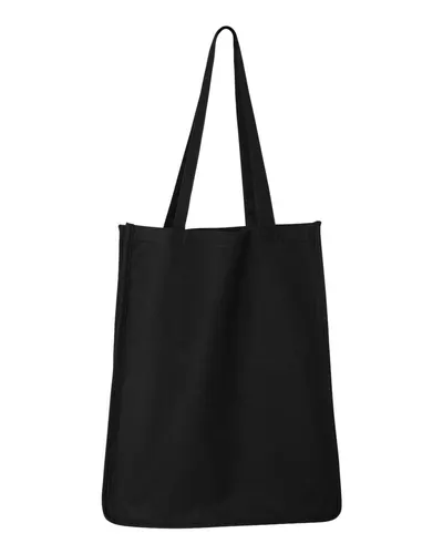 Q-Tees Q-Tees 27L Jumbo Shopping Bag in Black, back view