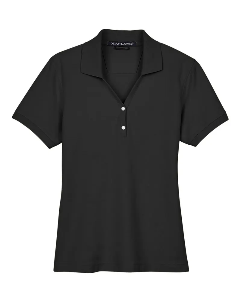 Devon & Jones Devon & Jones Women's Pima Piqué Polo — Black