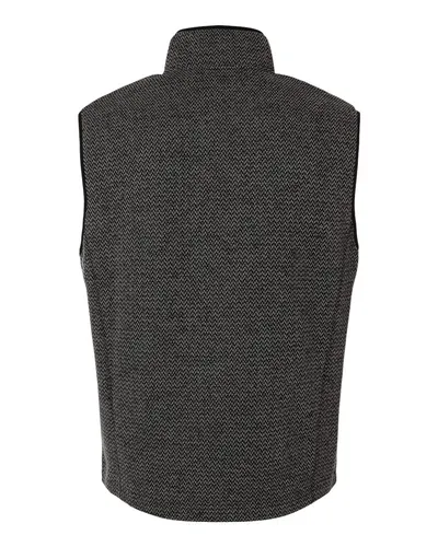 North End North End Men's Jasper Jacquard Fleece Vest in Black/ Grey, back view