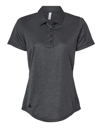 Adidas Adidas Women's Space Dyed Polo in Black Melange, front view