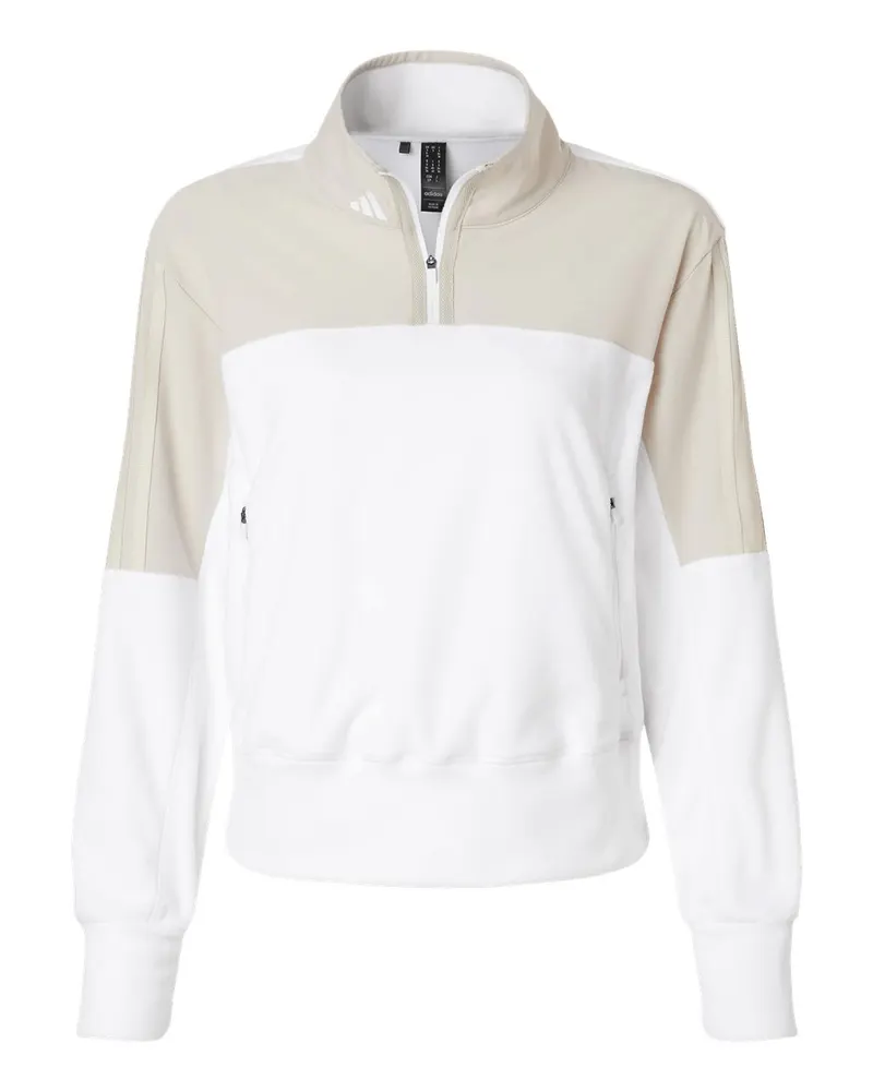 Adidas Adidas Women's Fleece Quarter-Zip Pullover — Alumina