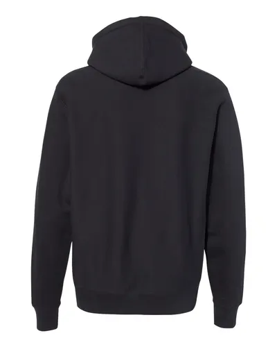 Independent Trading Co. Independent Trading Co. Unisex Legend Premium Heavyweight Cross-Grain Hooded Sweatshirt in Black, back view
