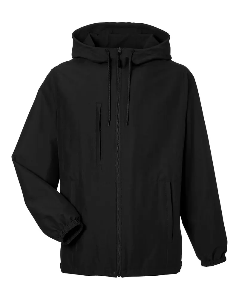 Harriton Harriton Unisex Flex Twill Hooded Jacket — Black