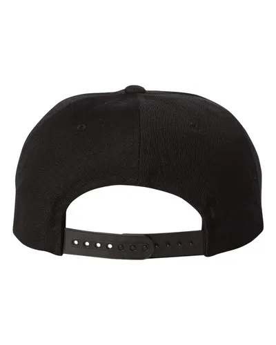 YP Classics YP Classics Premium Five-Panel Snapback Cap in Black, back view