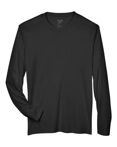 Team 365 Team 365 Men's Zone Performance Long Sleeve T-Shirt in Black, front view