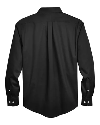 Devon & Jones Devon & Jones Men's Crown Collection® Solid Stretch Twill Woven Dress Shirt in Black, back view