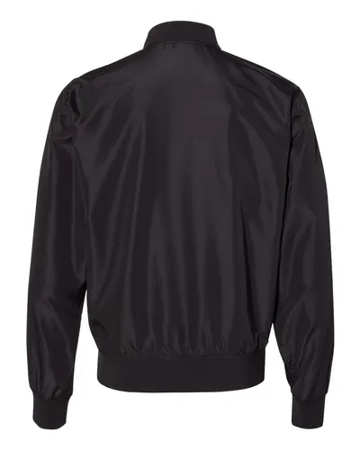 Independent Trading Co. Independent Trading Co. Unisex Lightweight Bomber Jacket in Black, back view