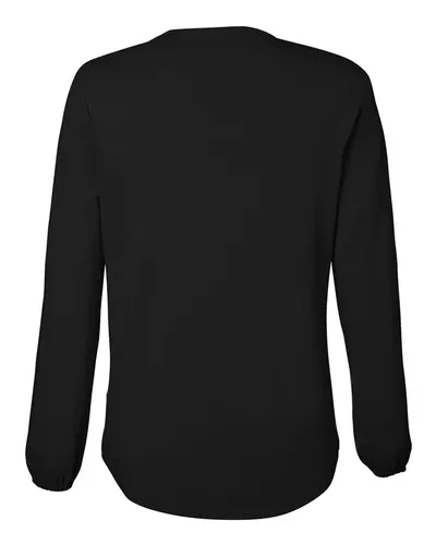 Devon & Jones Devon & Jones Women's Raleigh Half-Placket Knit Top in Black, back view