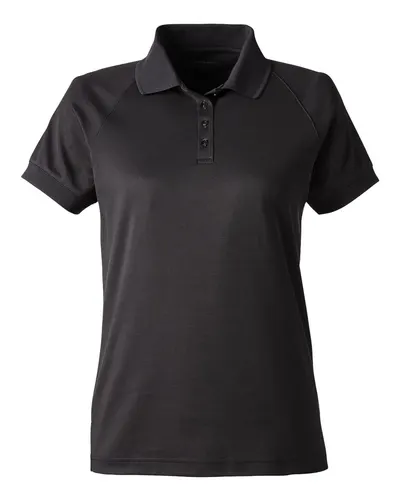 Harriton Harriton Women's Charge Snag and Soil Protect Polo in Black, front view
