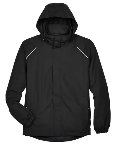 CORE365 CORE365 Men's Profile Fleece-Lined All-Season Jacket in Black, front view