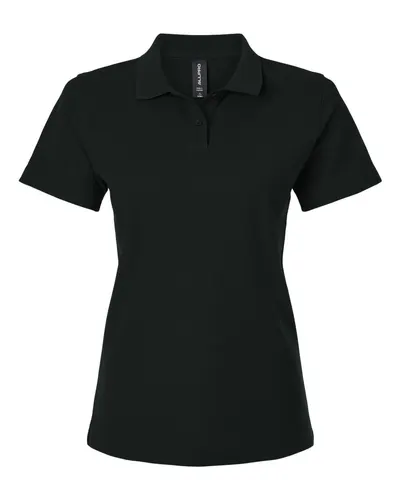 AllPro AllPro Women's Pique Polo in Black, front view