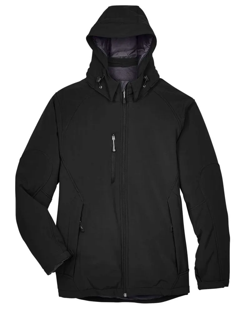 North End North End Men's Glacier Insulated Three-Layer Softshell with Detachable Hood — Black