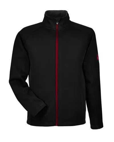 Spyder Spyder Men's Constant Full-Zip Sweater Fleece Jacket in Black/ Red, front view