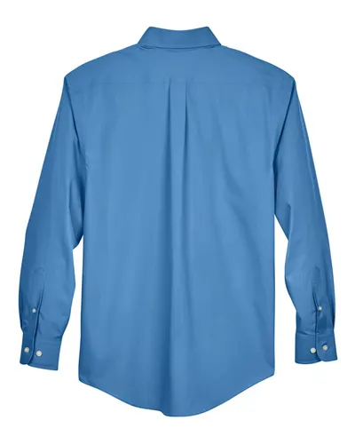 Devon & Jones Devon & Jones Men's Tall Crown Collection® Broadcloth Woven Dress Shirt in French Blue, back view