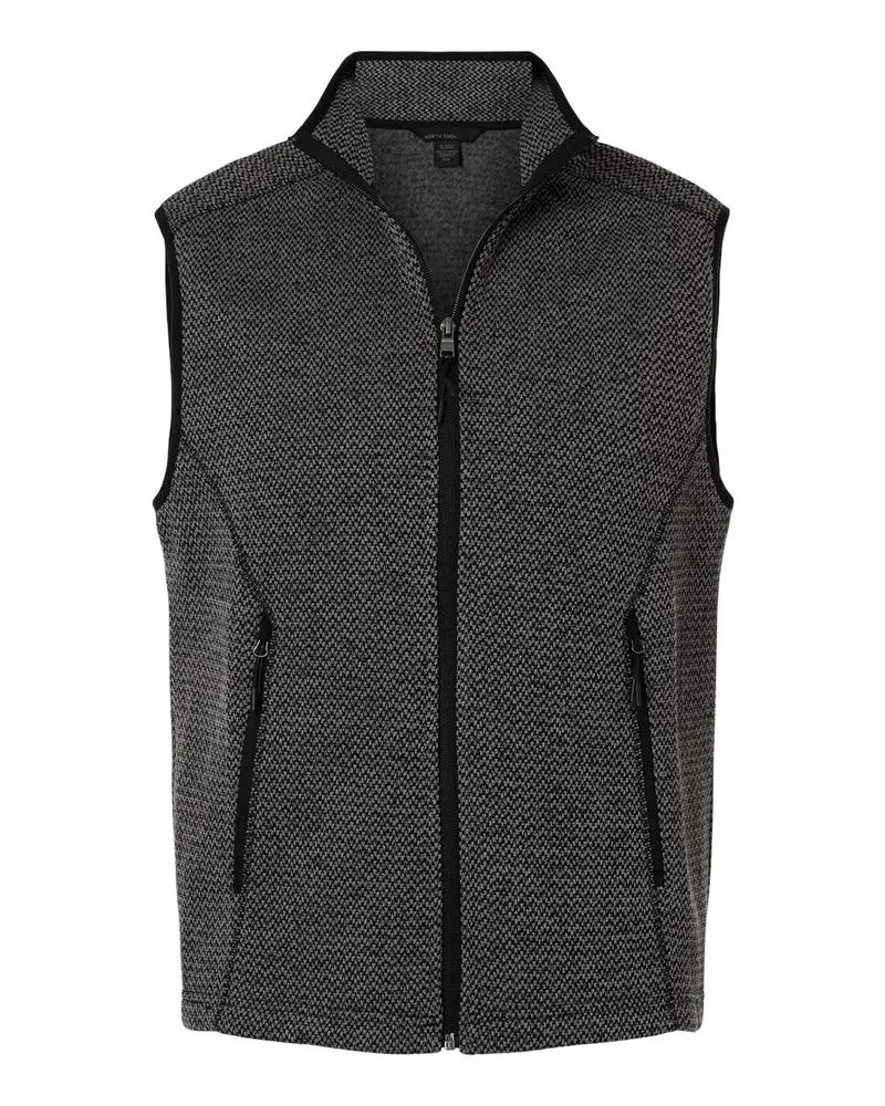 North End North End Men's Jasper Jacquard Fleece Vest — Black/ Grey