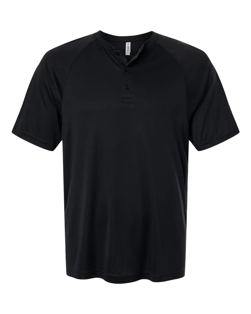 Team 365 Team 365 Men's Zone Performance Henley — Black