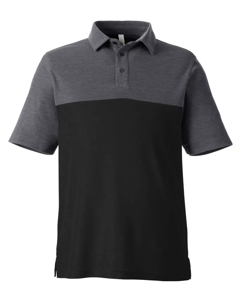 CORE365 CORE365 Men's Fusion ChromaSoft™ Colorblock Polo — Black/ Carbon Heather