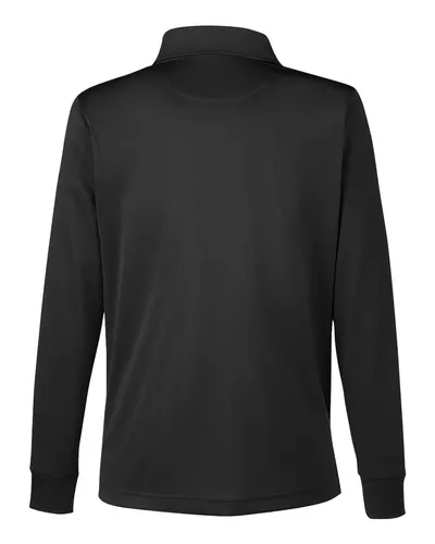 Harriton Harriton Women's Advantage Snag Protection Plus IL Long Sleeve Polo in Black, back view