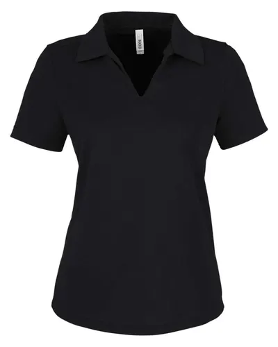 CORE365 CORE365 Women's Market Snag Protect Mesh Polo in Black, front view