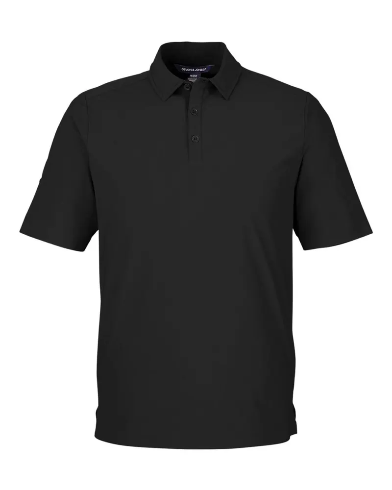 Devon & Jones Devon & Jones Men's CrownLux Performance® Windsor Welded Polo — Black
