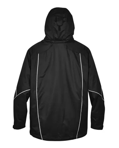 North End North End Men's Angle 3-In-1 Jacket with Bonded Fleece Liner in Black, back view