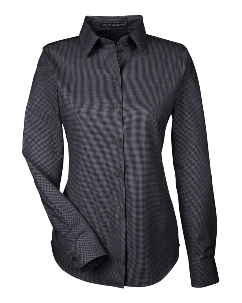 Devon & Jones Devon & Jones Women's Crown Collection® Royal Dobby Woven Dress Shirt — Black