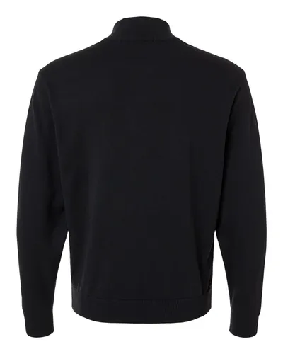 Devon & Jones Devon & Jones Men's New Classics Quarter-Zip Sweater in Black, back view