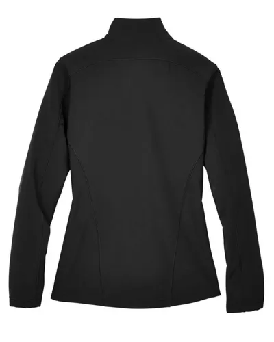 CORE365 CORE365 Women's Cruise Two-Layer Fleece Bonded Soft Shell Jacket in Black, back view