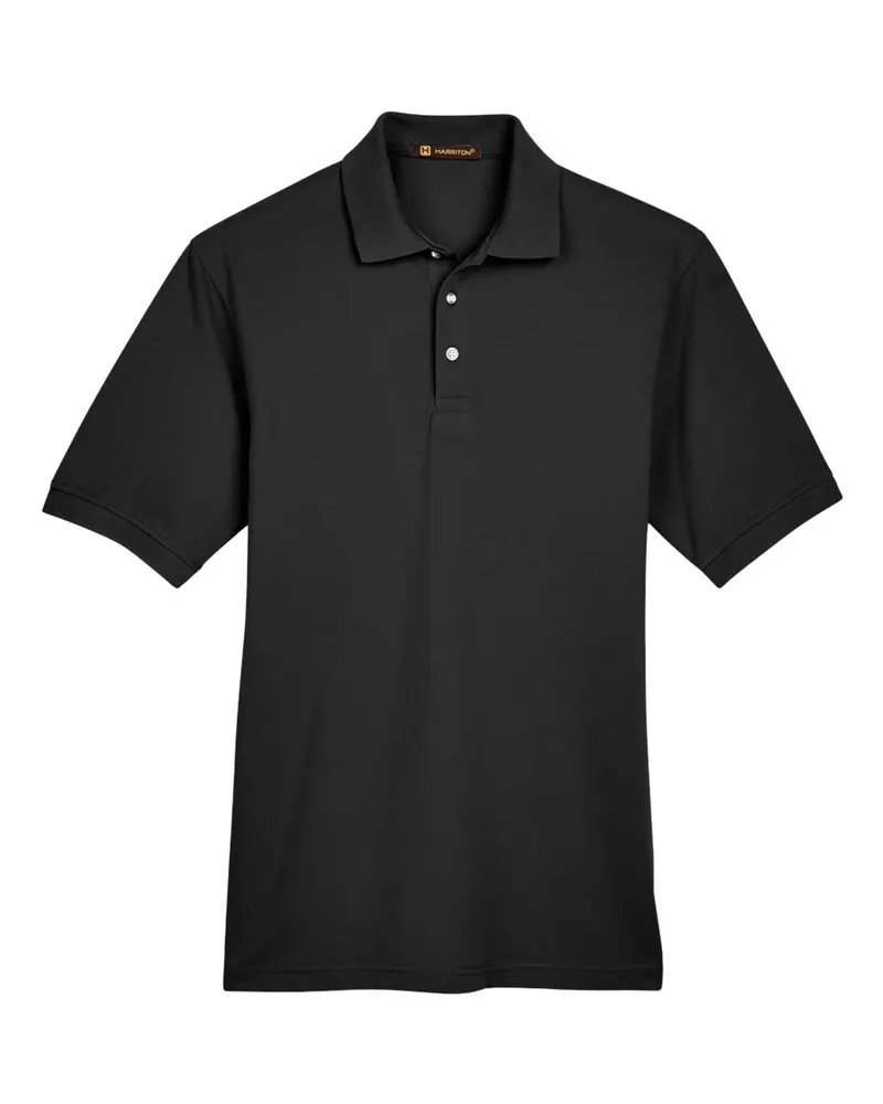 Harriton Harriton Men's Easy Blend™ Polo — Black
