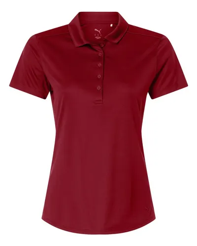 Puma Golf Puma Golf Womens Pure 2.0 Polo in Dark Crimson, front view