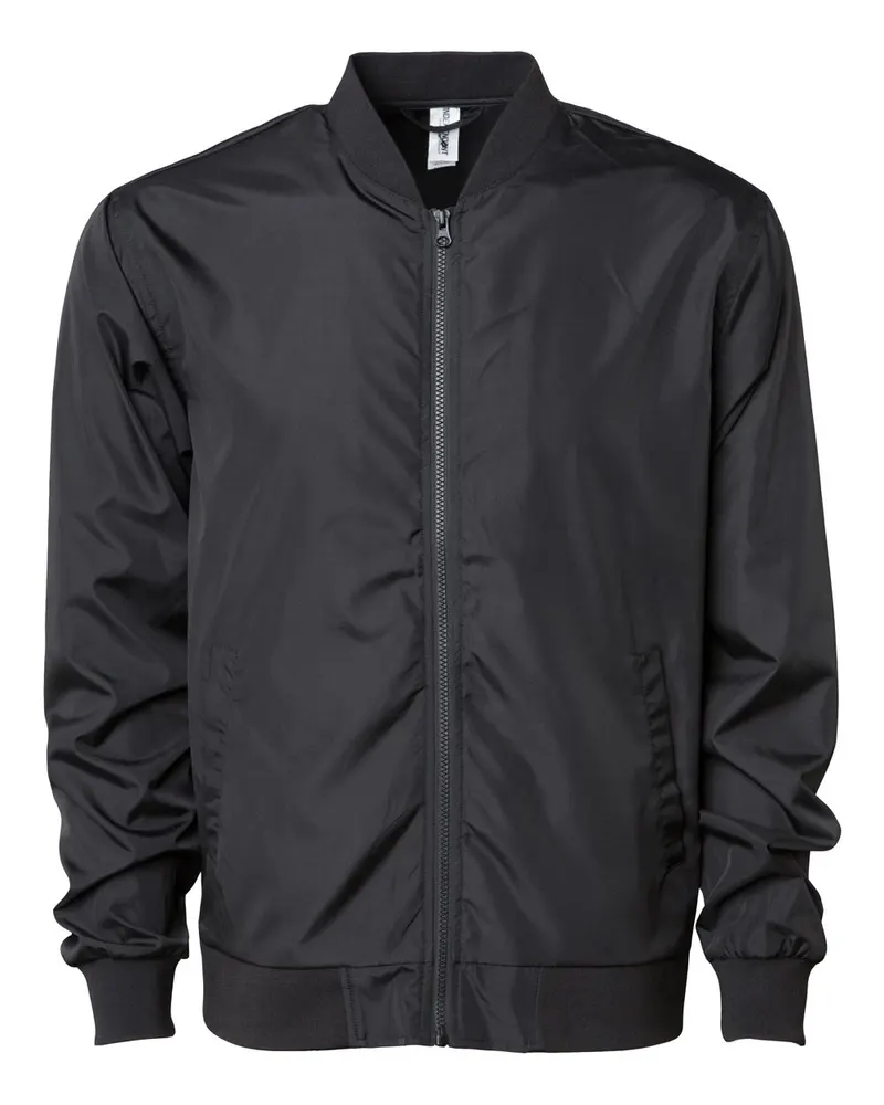 Independent Trading Co. Independent Trading Co. Unisex Lightweight Bomber Jacket — Black