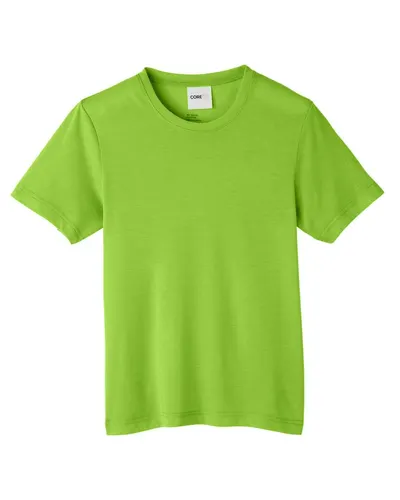 CORE365 CORE365 Youth Fusion ChromaSoft™ Performance T-Shirt in Acid Green, front view