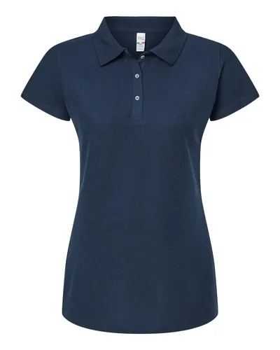 M&O M&O Women's Soft Touch Polo in Bright Navy, front view