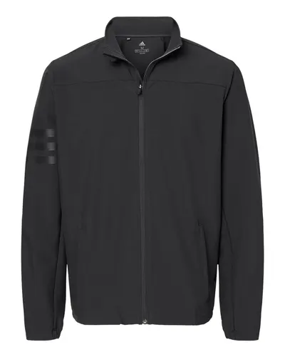 Adidas Adidas Men's Wind Resistant Full-Zip Jacket in Black/ Black, front view