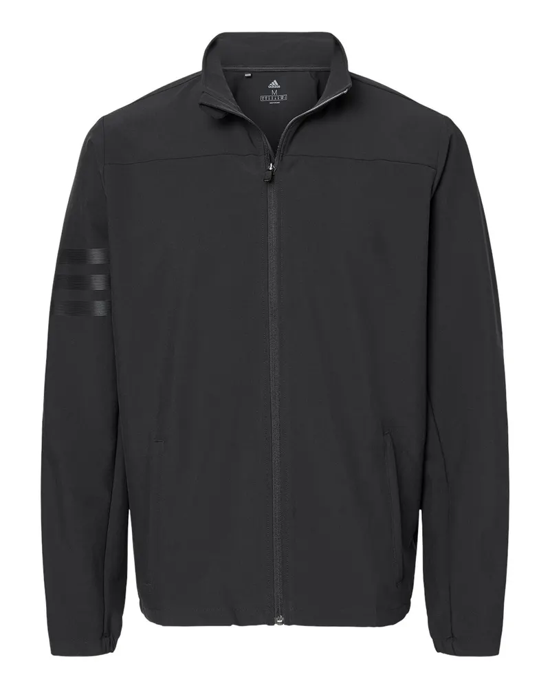 Adidas Adidas Men's Wind Resistant Full-Zip Jacket — Black/ Black